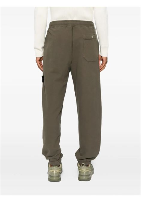 brushed organic cotton fleece sweat bottoms man military green STONE ISLAND | K2S15 6200004 S0A20V0054